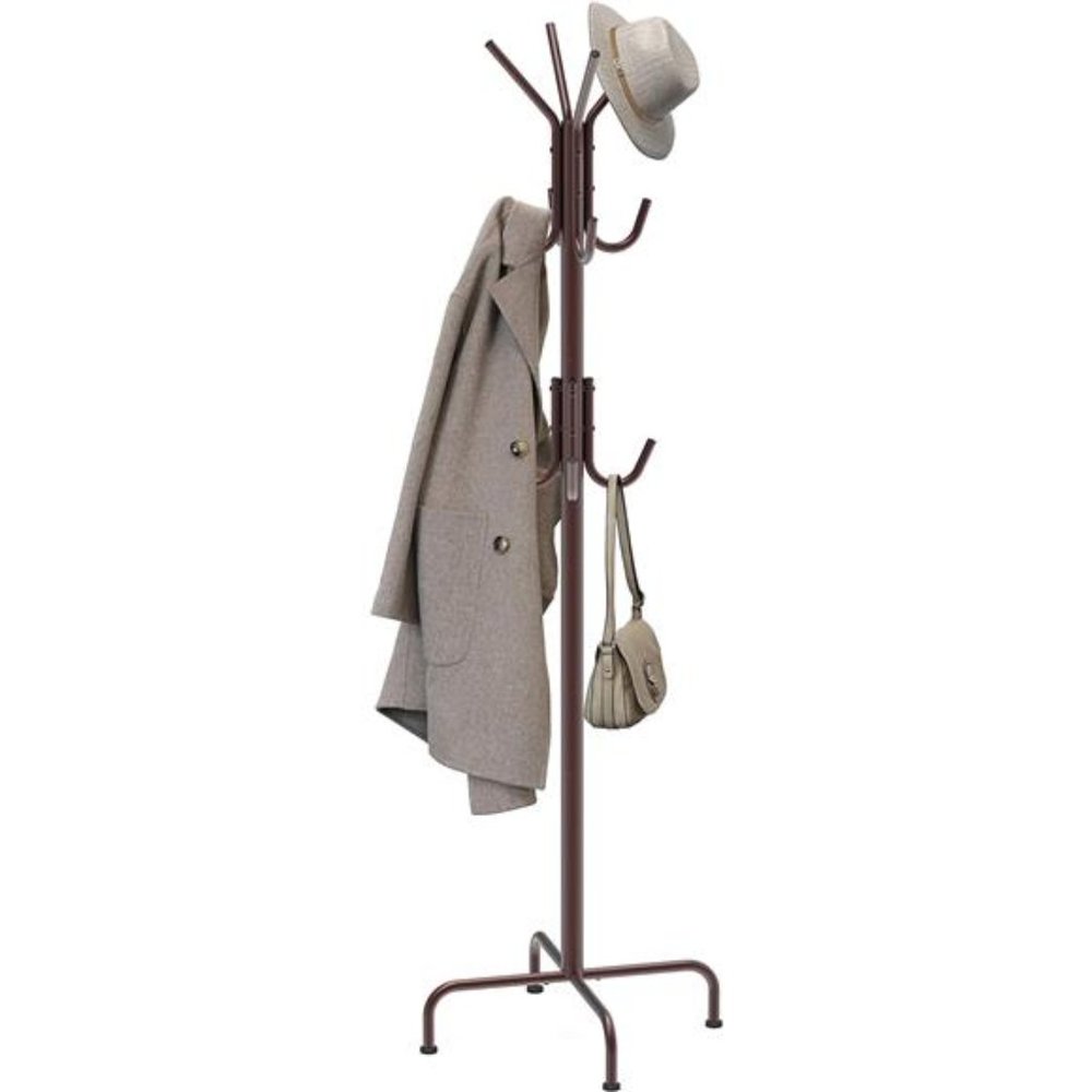 Standing Coat and Hat‎ Hanger Organizer Rack Bronze Coat Rack with 12 Hooks
